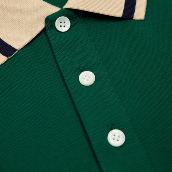 Gucci Color Block Polo Shirt (Green) - Picture 5 of 8